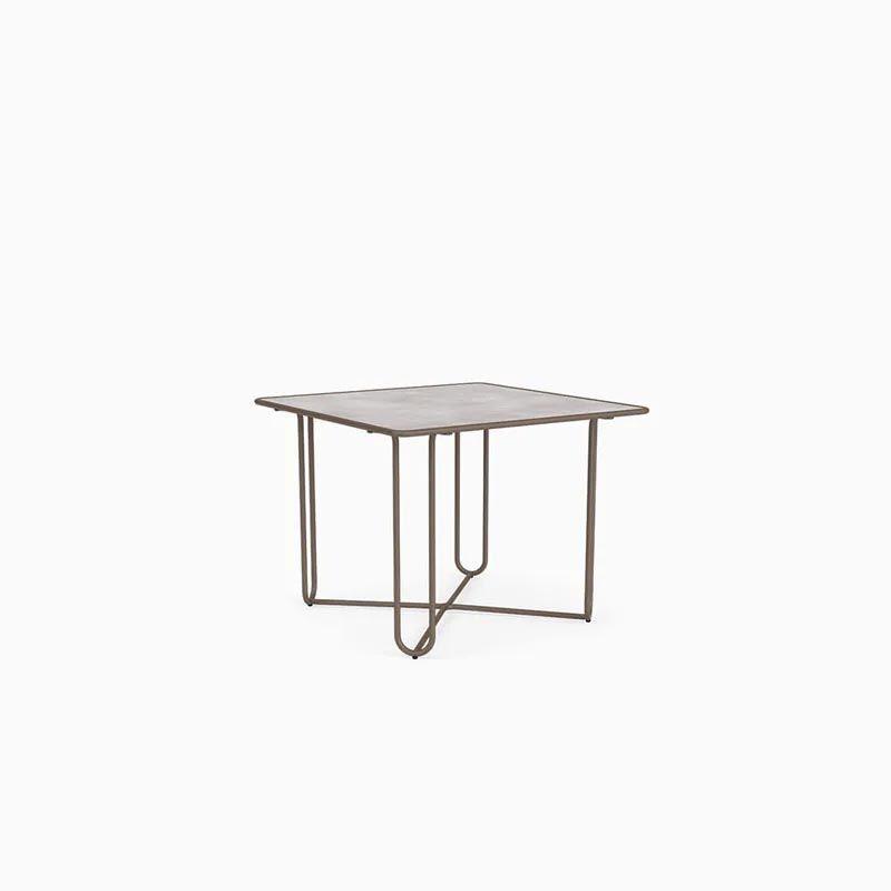 Walter Lamb Aluminum 38" Square Dining Table, Ceramic Top