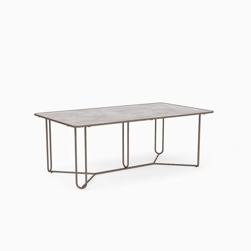 Walter Lamb Aluminum 43" X 77" Rectangular Dining Table, Ceramic Top